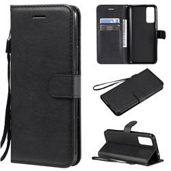 Retro Greek Classic Smooth PU Leather Wallet Phone Case for Huawei Honor 30 - Black