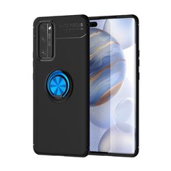 Auto Focus Invisible Ring Holder Soft Phone Case for Huawei Honor 30 Pro - Black Blue