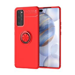 Auto Focus Invisible Ring Holder Soft Phone Case for Huawei Honor 30 Pro - Red