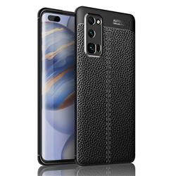 Luxury Auto Focus Litchi Texture Silicone TPU Back Cover for Huawei Honor 30 Pro - Black