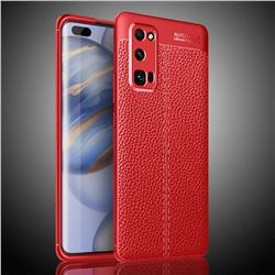 Luxury Auto Focus Litchi Texture Silicone TPU Back Cover for Huawei Honor 30 Pro - Red