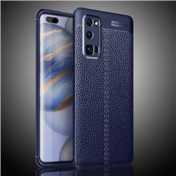 Luxury Auto Focus Litchi Texture Silicone TPU Back Cover for Huawei Honor 30 Pro - Dark Blue