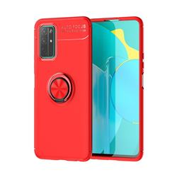 Auto Focus Invisible Ring Holder Soft Phone Case for Huawei Honor 30s - Red