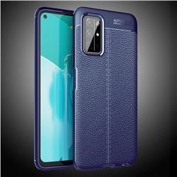 Luxury Auto Focus Litchi Texture Silicone TPU Back Cover for Huawei Honor 30s - Dark Blue