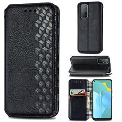 Ultra Slim Fashion Business Card Magnetic Automatic Suction Leather Flip Cover for Huawei Honor 30s - Black