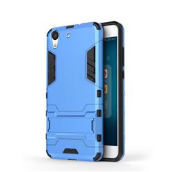 Armor Premium Tactical Grip Kickstand Shockproof Dual Layer Rugged Hard Cover for Huawei Honor 5A - Light Blue