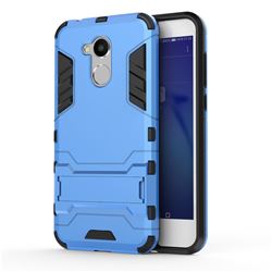 Armor Premium Tactical Grip Kickstand Shockproof Dual Layer Rugged Hard Cover for Huawei Honor 6A - Light Blue