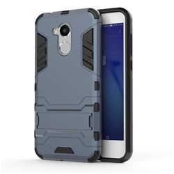 Armor Premium Tactical Grip Kickstand Shockproof Dual Layer Rugged Hard Cover for Huawei Honor 6A - Navy