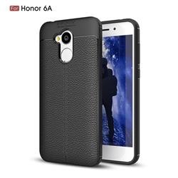 Luxury Auto Focus Litchi Texture Silicone TPU Back Cover for Huawei Honor 6A - Black