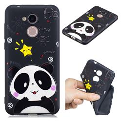 Cute Bear 3D Embossed Relief Black TPU Cell Phone Back Cover for Huawei Honor 6A
