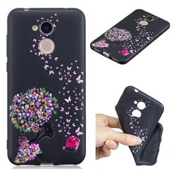 Corolla Girl 3D Embossed Relief Black TPU Cell Phone Back Cover for Huawei Honor 6A