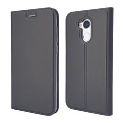 Ultra Slim Card Magnetic Automatic Suction Leather Wallet Case for Huawei Honor 6A - Star Grey