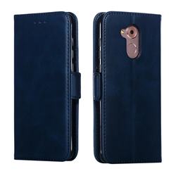 Retro Classic Calf Pattern Leather Wallet Phone Case for Huawei Honor 6A - Blue