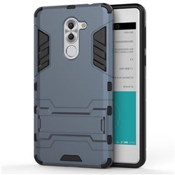 Armor Premium Tactical Grip Kickstand Shockproof Dual Layer Rugged Hard Cover for Huawei Honor 6X Mate9 Lite - Navy