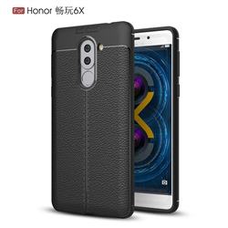 Luxury Auto Focus Litchi Texture Silicone TPU Back Cover for Huawei Honor 6X Mate9 Lite - Black