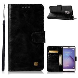 Luxury Retro Leather Wallet Case for Huawei Honor 6X Mate9 Lite - Black