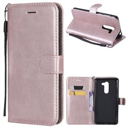 Retro Greek Classic Smooth PU Leather Wallet Phone Case for Huawei Honor 6X Mate9 Lite - Rose Gold