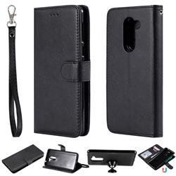 Retro Greek Detachable Magnetic PU Leather Wallet Phone Case for Huawei Honor 6X Mate9 Lite - Black