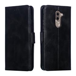 Retro Classic Calf Pattern Leather Wallet Phone Case for Huawei Honor 6X Mate9 Lite - Black