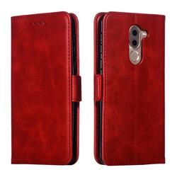 Retro Classic Calf Pattern Leather Wallet Phone Case for Huawei Honor 6X Mate9 Lite - Red