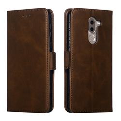 Retro Classic Calf Pattern Leather Wallet Phone Case for Huawei Honor 6X Mate9 Lite - Brown