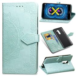Embossing Imprint Mandala Flower Leather Wallet Case for Huawei Honor 6X Mate9 Lite - Green