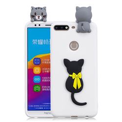 Little Black Cat Soft 3D Climbing Doll Soft Case for Huawei Honor 7C