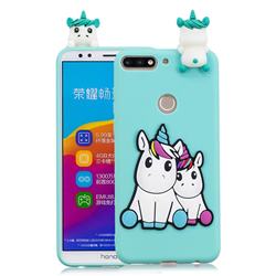 Couple Unicorn Soft 3D Climbing Doll Soft Case for Huawei Honor 7C