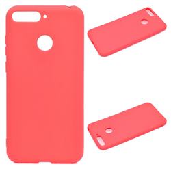 Candy Soft Silicone Protective Phone Case for Huawei Honor 7C - Red