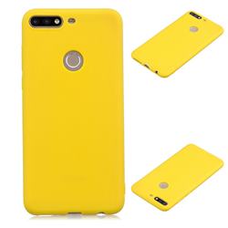 Candy Soft Silicone Protective Phone Case for Huawei Honor 7C - Yellow
