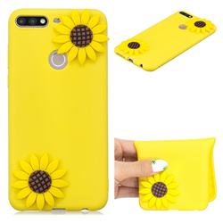 Yellow Sunflower Soft 3D Silicone Case for Huawei Honor 7C
