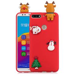 Red Elk Christmas Xmax Soft 3D Silicone Case for Huawei Honor 7C