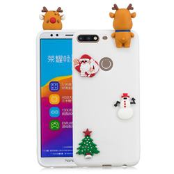 White Elk Christmas Xmax Soft 3D Silicone Case for Huawei Honor 7C
