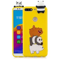 Striped Bear Soft 3D Climbing Doll Soft Case for Huawei Honor 7C