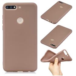 Candy Soft Silicone Phone Case for Huawei Honor 7C - Coffee