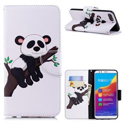 Tree Panda Leather Wallet Case for Huawei Honor 7C