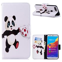 Football Panda Leather Wallet Case for Huawei Honor 7C