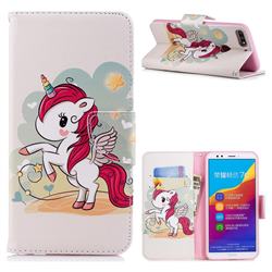 Cloud Star Unicorn Leather Wallet Case for Huawei Honor 7C