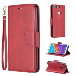 Classic Sheepskin PU Leather Phone Wallet Case for Huawei Honor 7C - Red