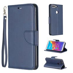 Classic Sheepskin PU Leather Phone Wallet Case for Huawei Honor 7C - Blue