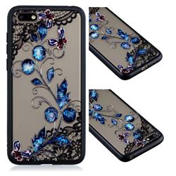 Butterfly Lace Diamond Flower Soft TPU Back Cover for Huawei Honor 7X
