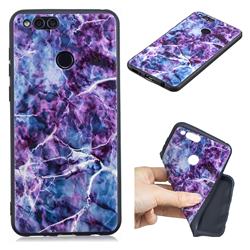 Marble 3D Embossed Relief Black TPU Cell Phone Back Cover for Huawei Honor 7X
