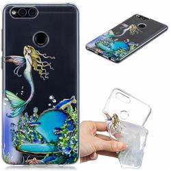 Mermaid Clear Varnish Soft Phone Back Cover for Huawei Honor 7X