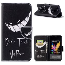 Crooked Grin Leather Wallet Case for Huawei Honor 7X