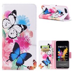 Vivid Flying Butterflies Leather Wallet Case for Huawei Honor 7X
