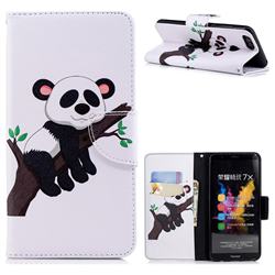 Tree Panda Leather Wallet Case for Huawei Honor 7X