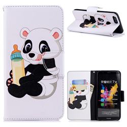 Baby Panda Leather Wallet Case for Huawei Honor 7X