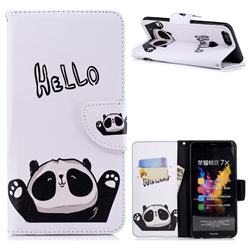 Hello Panda Leather Wallet Case for Huawei Honor 7X