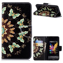 Circle Butterflies Leather Wallet Case for Huawei Honor 7X