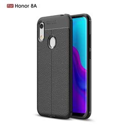 Luxury Auto Focus Litchi Texture Silicone TPU Back Cover for Huawei Honor 8A - Black